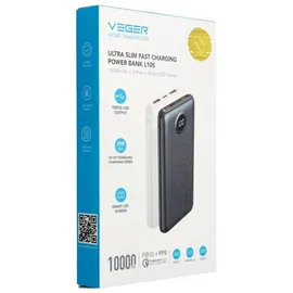 VEGER Powerbank 10 000mAh LCD Quick Charge PD Micro-USB,
