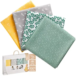 Vulli Sophie la Girafe Bunte Spucktücher/Mulltücher 4er Set