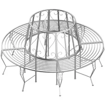 Outsunny Baumbank 160 x 90 x 160 cm Silber