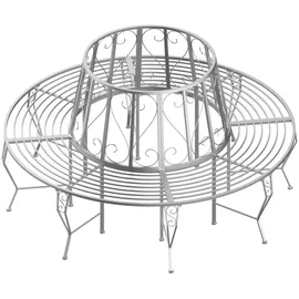 Outsunny Baumbank 160 x 90 x 160 cm Silber