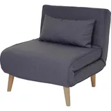 MCW Schlafsessel D35 Stoff/Textil 80 x 90 x 100 cm Grau mit Schlaffunktion