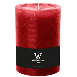 Wiedemann Kerzen Wiedemann Marble Rustik Kerzen, Stumpenkerzen,  Weihnachtsrot (Rubin Rot) 140 x Ø 98 mm