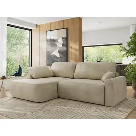 MKS Eckschlafsofa, CUBO L Beige Velvet - links
