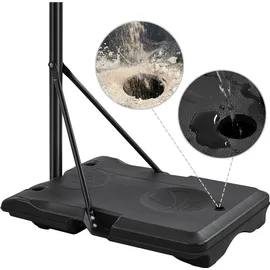 Yaheetech Basketballkorb mit Rollen, 216–246 cm höhenverstellbarer Basketballständer, mobile Basketballanlage, Braun,