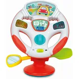 CLEMENTONI Baby Aktivitäts-Lenkrad - Elektronisches Lernspielzeug mit Licht, Musik & Tiergeräuschen - Mit drehbarem Lenkrad, Spiegel & Schalthebel - Für Kleinkinder ab 10 Monaten - 17533