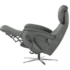 Hukla Relaxsessel Pierre Leder 75 x 126 x 177 cm Grau elektrisch