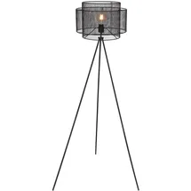 GLOBO Stehlampe Stativleuchte Metall Stehleuchte schwarz Deckenfluter rund Käfig Wohnzimmer, Metall, Fassung 1x E27, Dxh 60x150 cm