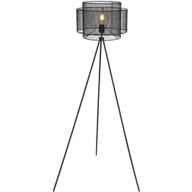 GLOBO Stehlampe Stativleuchte Metall Stehleuchte schwarz Deckenfluter rund Käfig Wohnzimmer, Metall, Fassung 1x E27, Dxh 60x150 cm