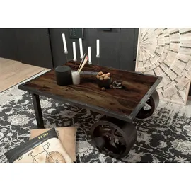 Massivmoebel24 Couchtisch Mango Braun Massivholz 110 x 80 x 45 cm