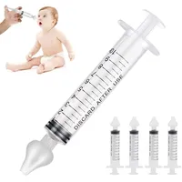 4 Stück Nasenspüler, Nasenspüler mit Spritze, Nasendusche Set Nasenreiniger für Neugeborene, sicher und komfortabel, ungiftig und geschmacksneutral, wiederverwendbar sicherer Nasenreiniger