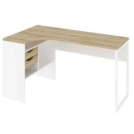 VCM Eckschreibtisch Plus Eiche / Weiß