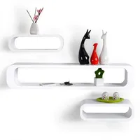 Woltu Wandregal Lounge 3er Set Bücherregal Hängeregal weiß -
