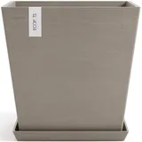 ECOPOTS Blumentopf ECOPOTS "Rotterdam 45 + Wassersystem Taupe" Pflanzgefäße Gr. B/H/T: 43,6cm x 44,4cm x 43,6cm, grau (taupe) für innen und außen: frostsicher, bruchsicher lichtbeständig