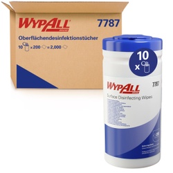 WYPALL® Desinfektionstücher, begrenzt viruzid, Flächendesinfektionstücher im Spendereimer, 1 Karton = 10 Spendereimer à 200 Tücher