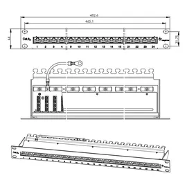 Telegärtner PatchPanel MPP24-HS Cat.6A RAL 9005 sw 100007034