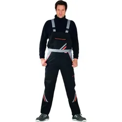 Latzhose 2431 schwarz/orange/zink, Größe 102 - schwarz/orange/zink - 102