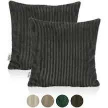 lycce 2er Set Kissenbezug aus trendigem Cordstoff (50 x 50 cm)
