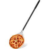 Wylnsie Metall-Pizzaschaufel, Pizzaschieber für Pizzaofen im Freien das Backen von selbstgemachten Pizzen,Pizza Peel Pizza Shovel Paddel mit abnehmbaren Griff, 7 Zoll