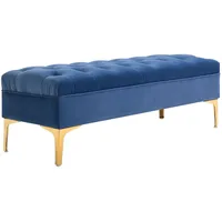 Homcom Bettbank, Schuhbank mit erhöhten Beine Schlafzimmer Samt Blau