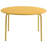 Vente-Unique Gartentisch, Dunkelgelb, Metall, Uni, 4-Sitzer, Rund, 110x74x110 cm, Gartenmöbel, Gartentische, Gartentische