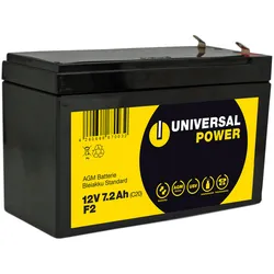 Universal Power AGM UPS12-7.2 F2 12V 7,2Ah AGM Batterie USV Akku wartungsfrei Anschluss F2