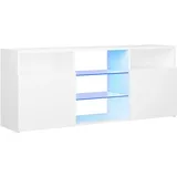 vidaXL TV-Schrank mit LED-Leuchten Weiß 120x30x50 cm