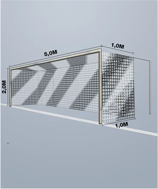 Cawila Tornetz 5,15x2,05m | Tiefe 1,0x1,0m | Maschenweite 12cm | Stärke 4mm | weiß/schwarz