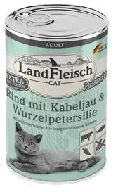 Landfleisch Cat Adult Pastete Rind, Kabeljau, Wurzelpetersilie - 6x400g