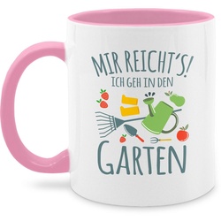 Shirtracer Tasse Mir reicht’s ich geh in den Garten, Keramik, Kaffeetasse Hobby Geschenk rosa