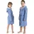KangaROOS Kinderbademantel KANGAROOS "Dalia, Ideal für Zuhause, Schwimmbad oder im Urlaub" Gr. 152, blau, L:102cm, Veloursfrottier, Hausmäntel, Uni-Farben mit Streifen