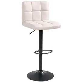 Home4You Barhocker 4er Set, Beige Schwarz - Webstoffbezug - Metallgestell - höhenverstellbar - 4er Set