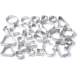 Zenker 25er Ausstecher-Set, Patisserie, Ausstecher für Plätzchen, Kekse und Fondant, Ausstechformen in unterschiedlichen Größen und vielfältigen Motiven, Menge: 1 x 25er-Set, Farbe: silber