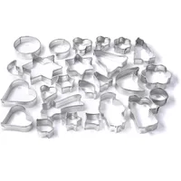 Zenker 25er Ausstecher-Set, Patisserie, Ausstecher für Plätzchen, Kekse und Fondant, Ausstechformen in unterschiedlichen Größen und vielfältigen Motiven, Menge: 1 x 25er-Set, Farbe: silber
