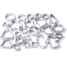 Zenker 25er Ausstecher-Set, Patisserie, Ausstecher für Plätzchen, Kekse und Fondant, Ausstechformen in unterschiedlichen Größen und vielfältigen Motiven, Menge: 1 x 25er-Set, Farbe: silber