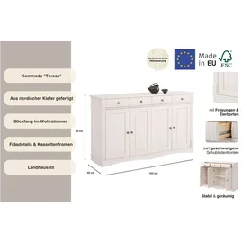 Home Affaire Sideboard »Teresa«, 4-türig, Breite 154 cm,