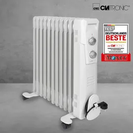 Clatronic Clatronic® Ölradiator | Effiziente mobile Heizung | elektrische Heizung mit 11 Rippen | 3 Stufen | Slimline Heizkörper | bis zu 50qm | 2300 W | RA... - Weiß