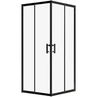 bad land HELA Duschkabine mit Schiebetür 80 x 190 cm Schwarz/Transparent 6 mm