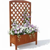 MuCoLa Blumenkasten mit Rankgitter 60 x 30 cm Braun