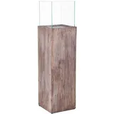 Vivanno Windlichtsäule Windlicht Recycling Holz Candela Braun, 100x27x27 cm