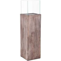 Vivanno Windlichtsäule Windlicht Recycling Holz Candela Braun, 100x27x27 cm