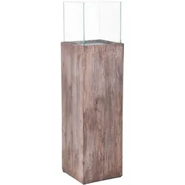 Vivanno Windlichtsäule Windlicht Recycling Holz Candela Braun, 100x27x27 cm