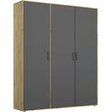 Kleiderschrank RAUCH "VOYAGER Otto ́s Choice Garderobe Wäscheschrank TOPSELLER Schlafzimmer", grau (eiche artisan, graumetallic), B:140cm H:194cm T:53cm, Holzwerkstoff, Schränke, Kleiderschrank, Schrank mit modernen Griffen in viel Stauraum MADE IN GERMANY