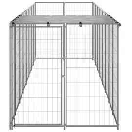 vidaXL Hundezwinger 2,42 m2 Stahl Silber