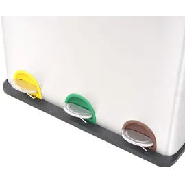 deluke Mülleimer 3 Fächer 18 l Silber