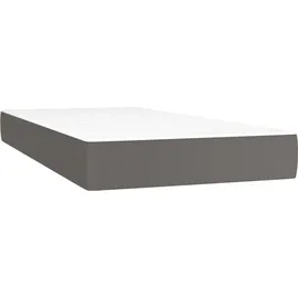 vidaXL Boxspringbett mit Matratze Grau 100x200 cm Kunstleder
