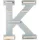 BOARTI Kinderregal Buchstabe K Holz grau