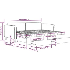 vidaXL Tagesbett 90 x 190 cm Dunkelgrau