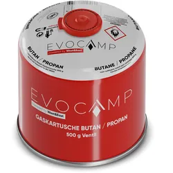 EVOCAMP 48x Gaskartuschen 500g mit Schraubventil Butan/Propan – Zuverlässige Energie für Gaskocher und Outdoor-Aktivitäten
