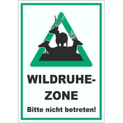 Wildruhezone Hirsche Schild A6 (105x148mm)