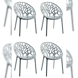 CLP Hope Gartenstuhl Sessel 59 x 59 x 80 cm grau 4 St.